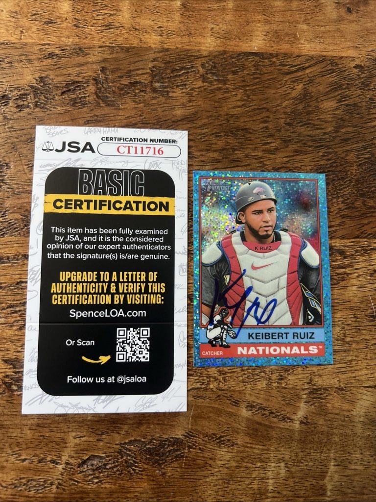 Keibert Ruiz IP Signed Topps Heritage Card JSA Coa Nationals Autographed