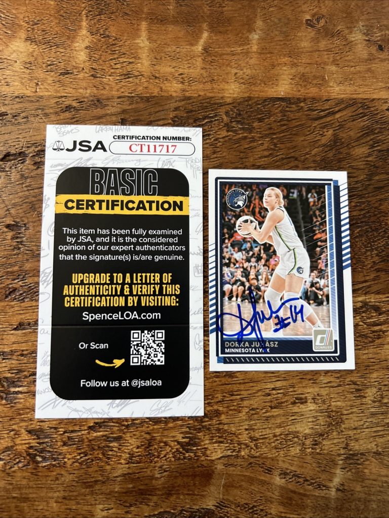 Dorka Juhasz IP Signed Donruss Card JSA Coa Lynx Autographed WNBA