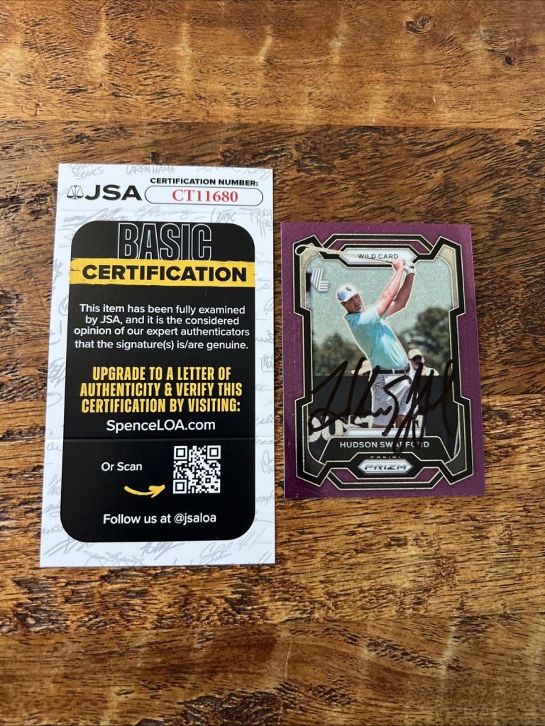 Hudson Swafford IP Signed Panini Prizm Card JSA Coa Autographed LIV Golf