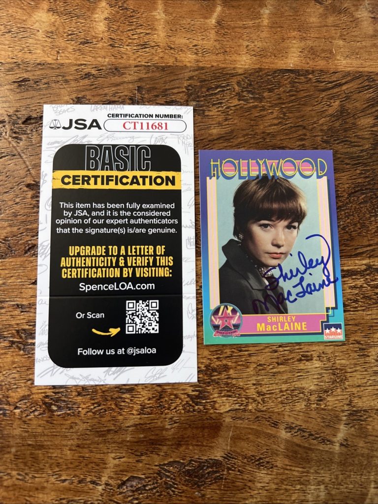 Shirley Maclaine IP Signed Starline Hollywood Card JSA Coa Autographed