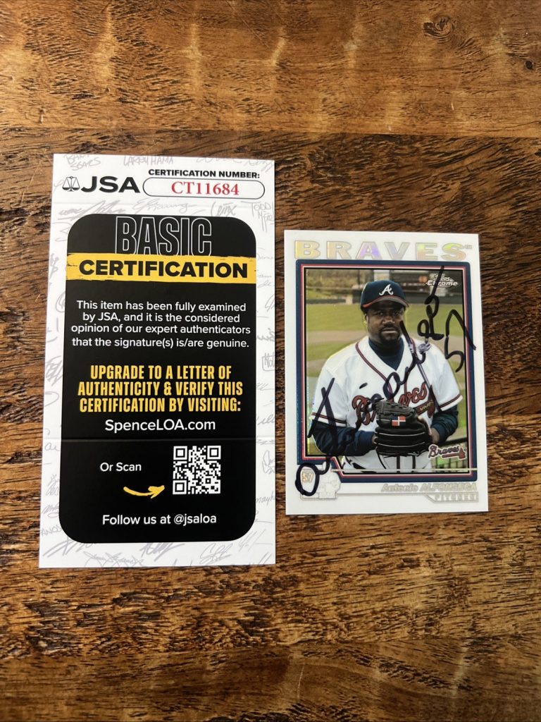 Antonio Alfonseca IP Signed Topps Chrome Card JSA Coa Braves Autographed