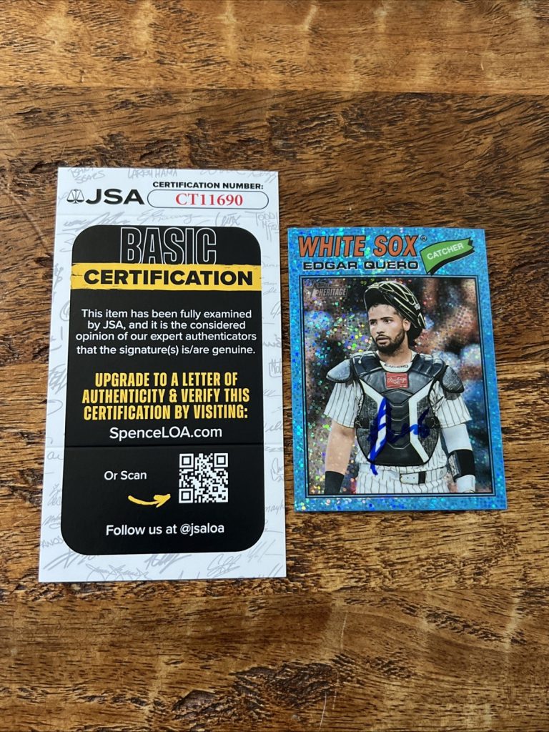 Edgar Quero IP Signed Topps Heritage Card JSA Coa White Sox Autographed