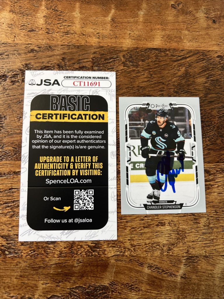 Chandler Stephenson IP Signed O Pee Chee Card JSA Coa Kraken Autographed