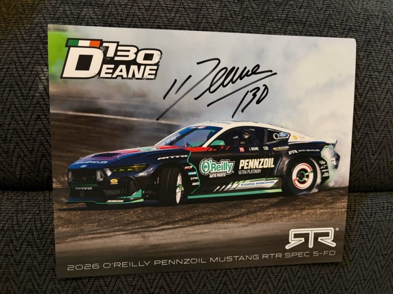 James Deane 130 Signed Car Promo Hero Card Formula Drift Masters Irish Legend