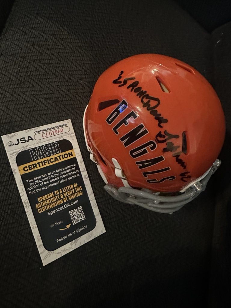 David Dave Lapham Bengals Signed Mini Helmet JSA Authenticated COA Ochocinco