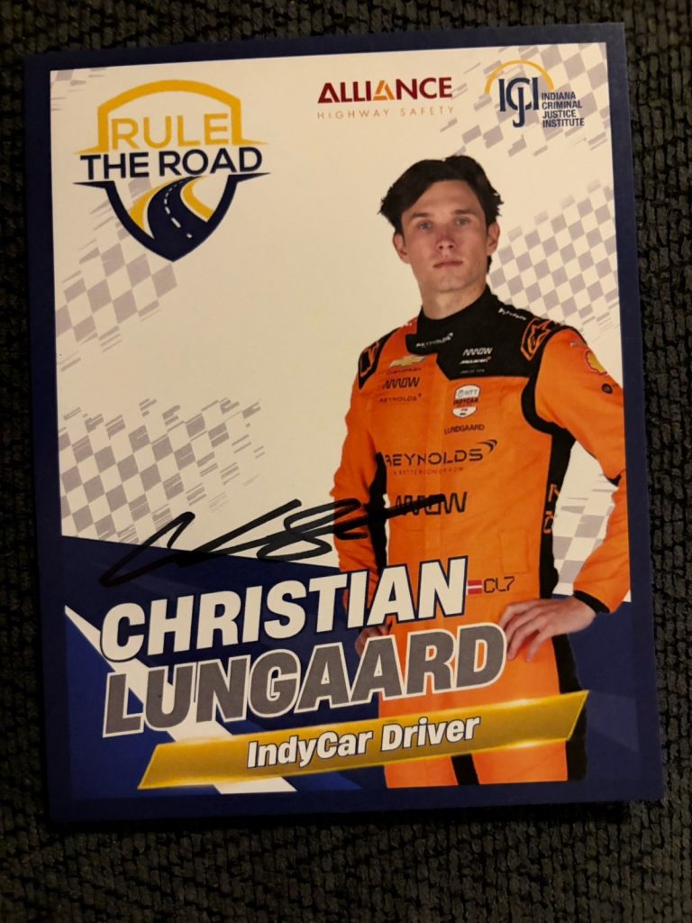 Christian Lundgaard 2026 Indy 500 Signed Promo Card 9/12/26 Rule The Road