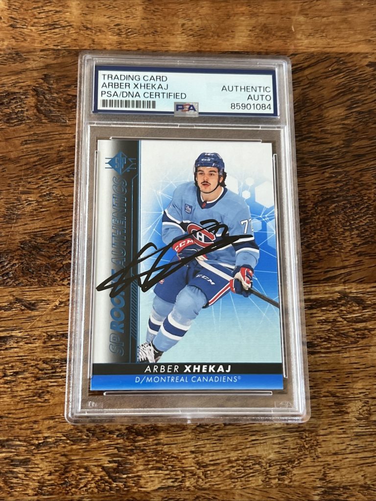 Arber Xhekaj IP Signed SP Authentic RC Card PSA DNA Slab Canadiens Autographed