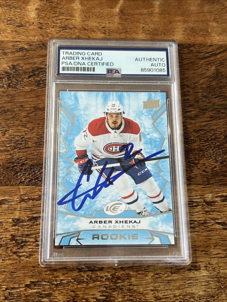 Arber Xhekaj IP Signed Upper Deck Ice RC Card PSA DNA Slab Canadiens Autographed