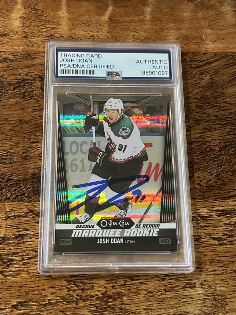 Josh Doan IP Signed O Pee Chee Black RC Card PSA DNA Slab Coyotes Autographed