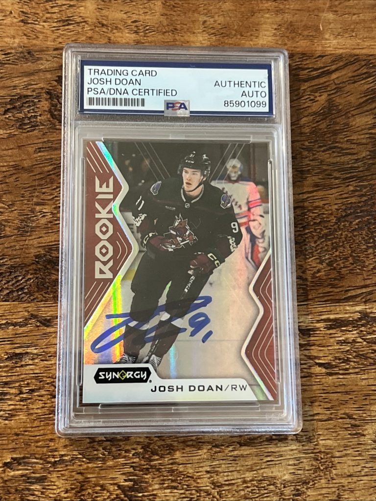 Josh Doan IP Signed Upper Deck Synergy RC Card PSA DNA Slab Coyotes Autographed