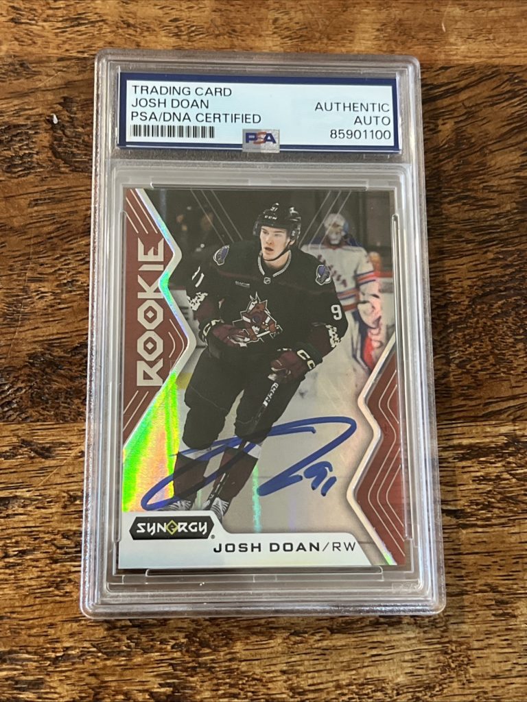 Josh Doan IP Signed Upper Deck Synergy RC Card PSA DNA Slab Coyotes Autographed