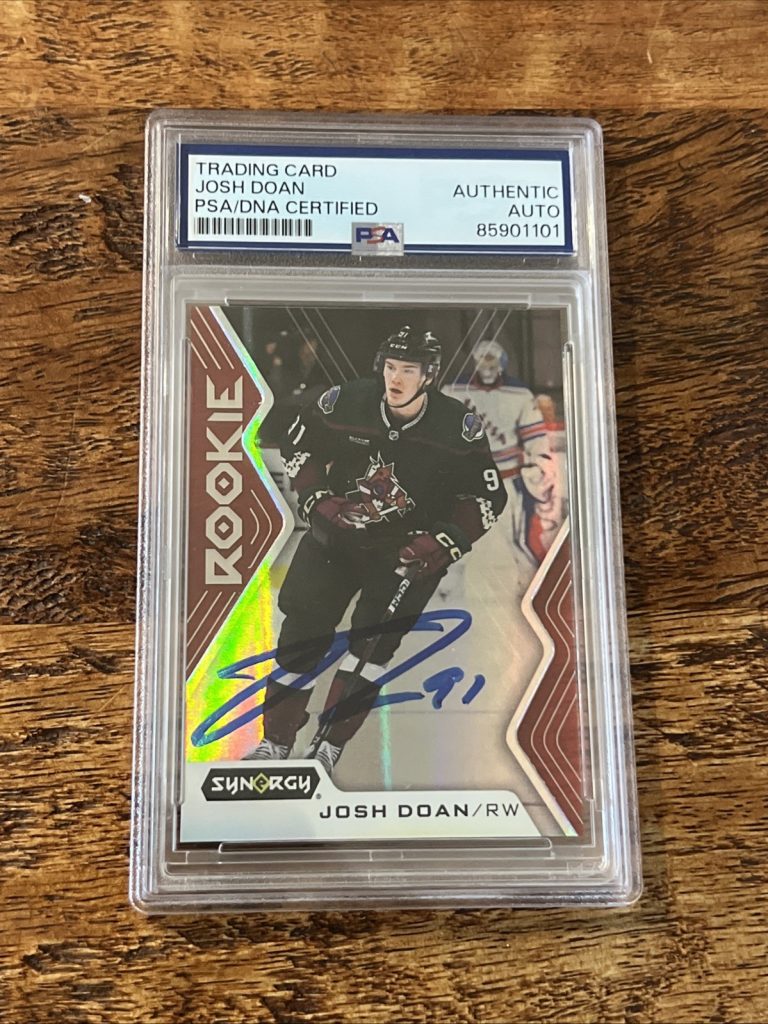 Josh Doan IP Signed Upper Deck Synergy RC Card PSA DNA Slab Coyotes Autographed