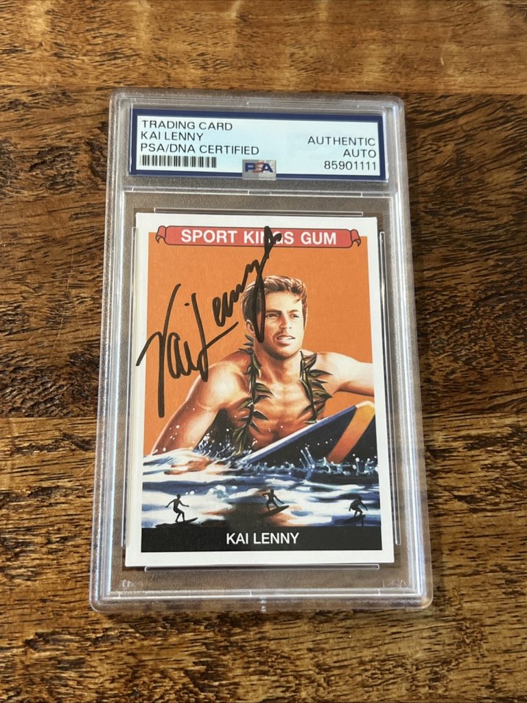 Kai Lenny IP Signed Sport Kings Gum Card PSA DNA Coa Slab Surfing Autographed