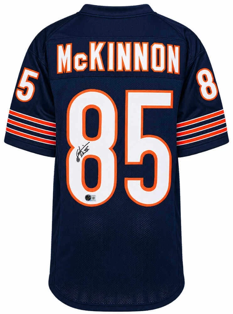 Dennis McKinnon (BEARS) Signed Navy Custom Football Jersey w/SB XX - (BECKETT...