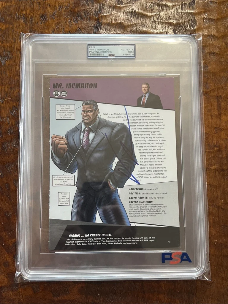 Vince McMahon Signed Magazine Page Psa Dna Slab Autographed WWE WWF