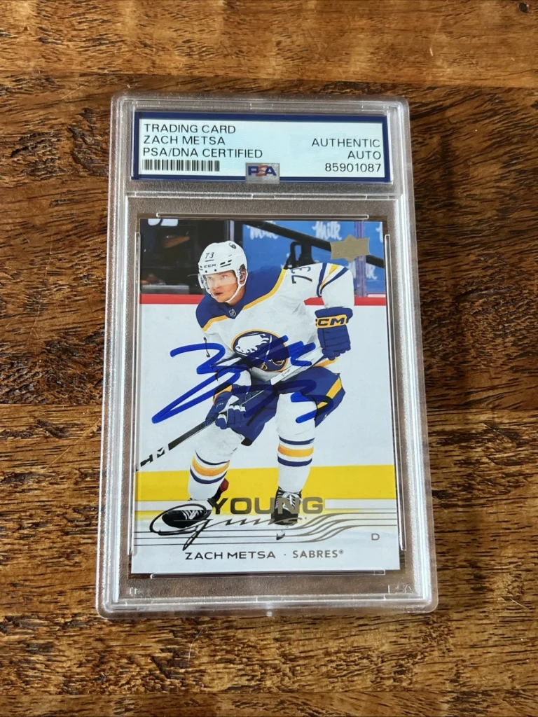 Zach Metsa IP Signed UD Young Guns Card Psa Dna Coa Slab Sabres Autographed