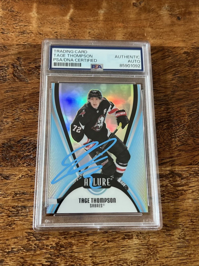 Tage Thompson IP Signed Upper Deck Allure Card PSA DNA Slab Sabres Autographed