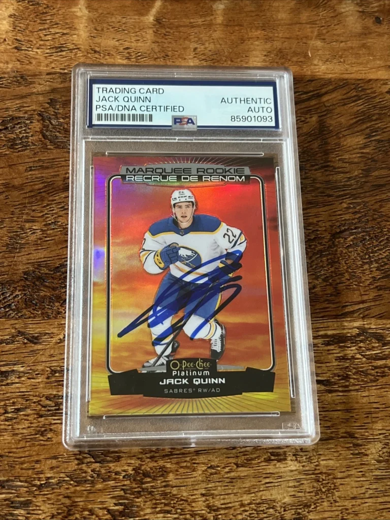 Jack Quinn IP Signed O Pee Chee Platinum RC Card PSA DNA Slab Sabres Autographed
