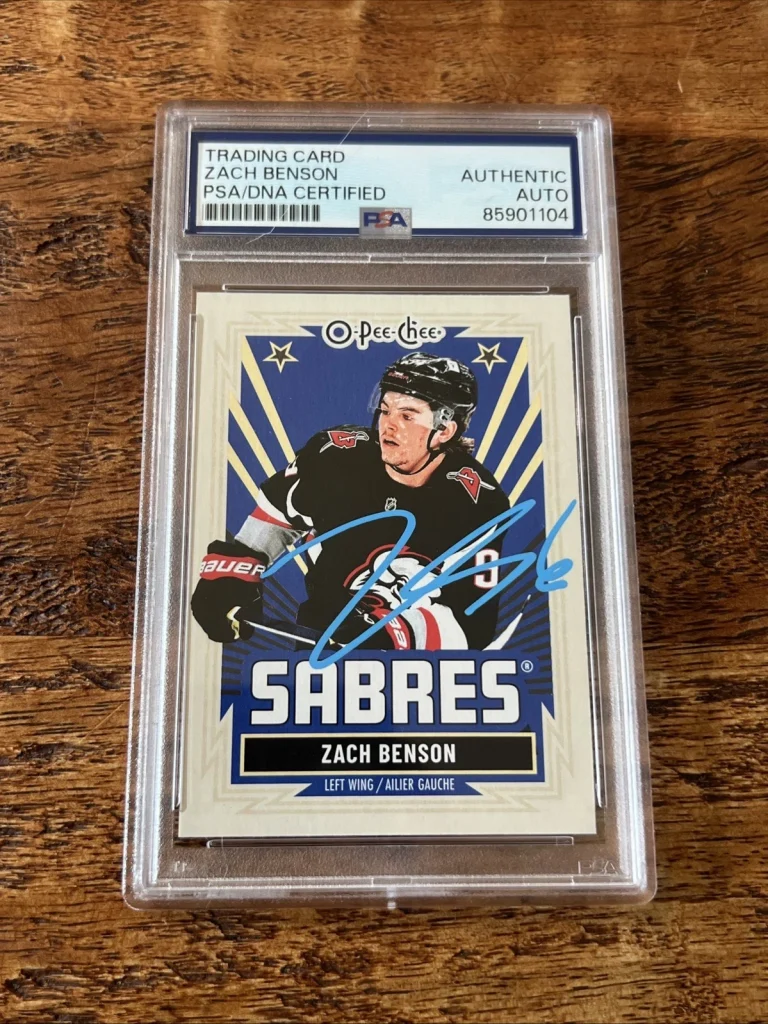 Zach Benson IP Signed O Pee Chee Card PSA DNA Coa Slab Sabres Autographed