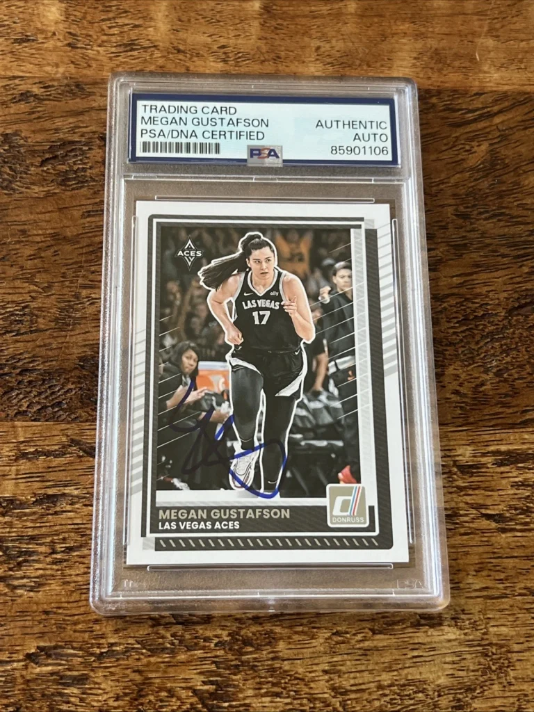 Megan Gustafson IP Signed Donruss Card Psa Dna Coa Slab Autographed Aces DiLeo