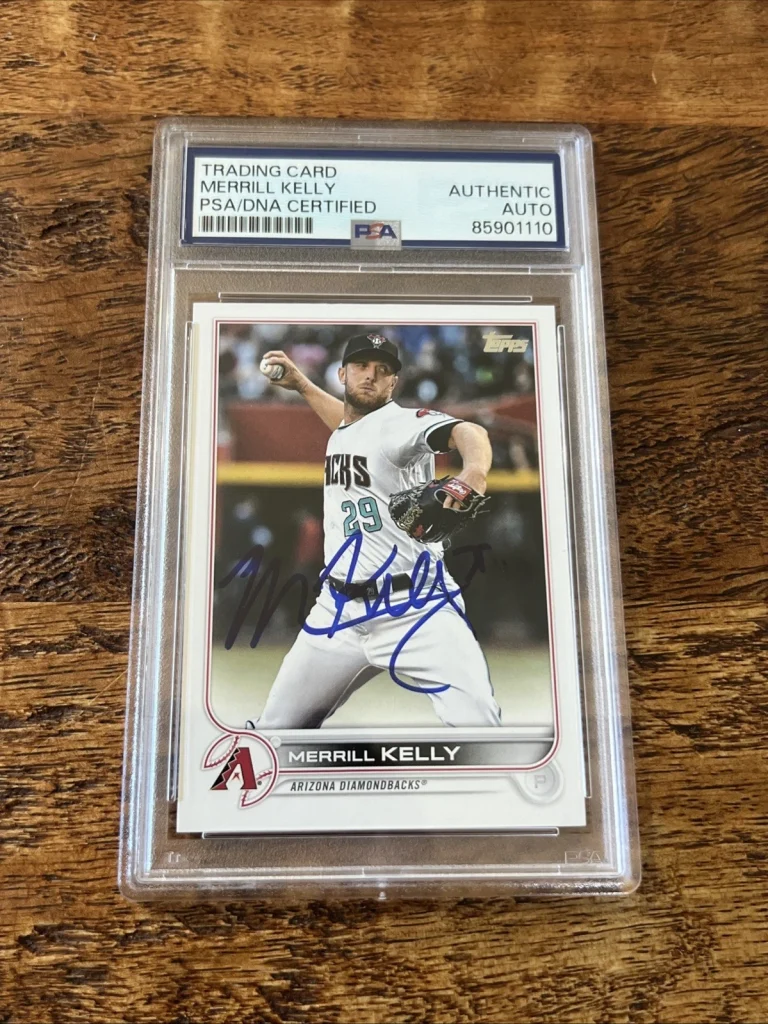Merrill Kelly IP Signed Topps Card Psa Dna Coa Slab Autographed Diamondbacks