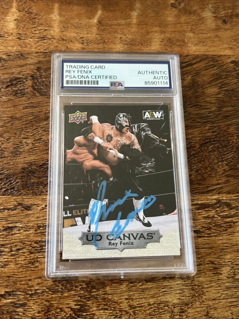 Rey Fenix IP Signed Upper Deck Canvas Card Psa Dna Coa Slab Autographed WWE AEW