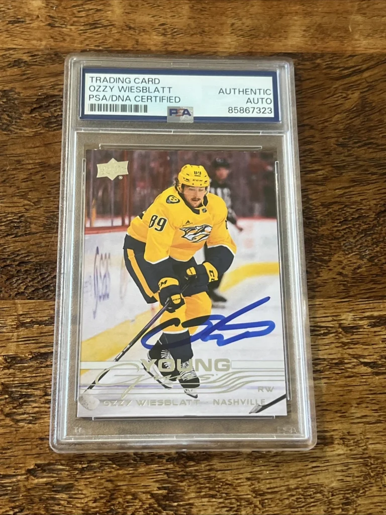Ozzy Wiesblatt IP Signed UD Young Guns Card Psa Dna Slab Predators Autographed
