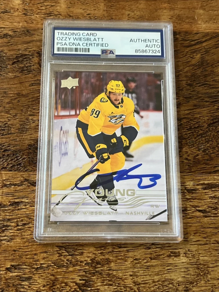 Ozzy Wiesblatt IP Signed UD Young Guns Card Psa Dna Slab Predators Autographed