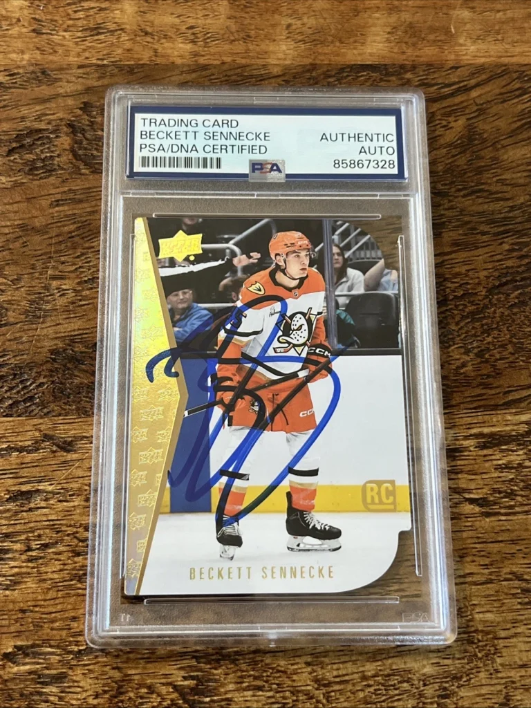 Beckett Sennecke IP Signed Upper Deck RC Card PSA DNA Coa Ducks Autographed