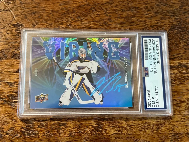 Jordan Binnington IP Signed Upper Deck Card PSA DNA Slab Blues Autographed