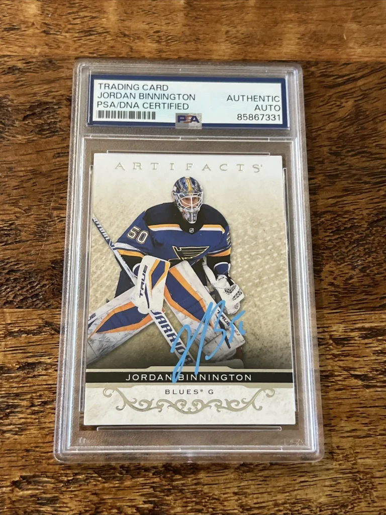 Jordan Binnington IP Signed Upper Deck Card PSA DNA Slab Blues Autographed