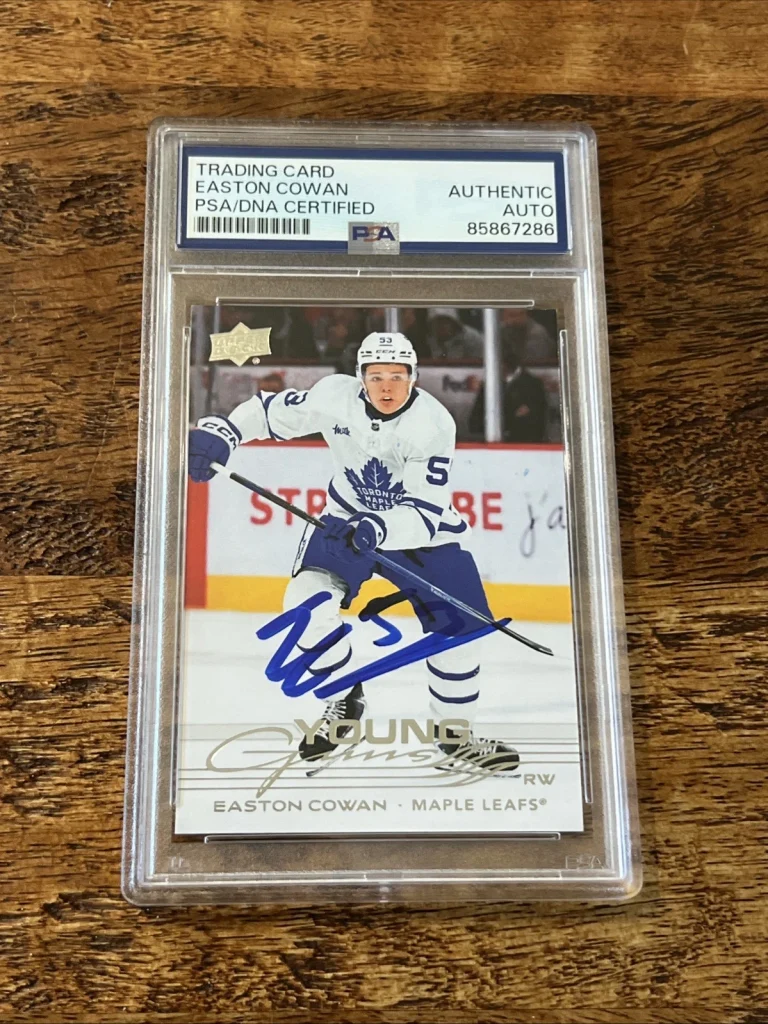 Easton Cowan IP Signed UD Young Guns Card Psa Dna Slab Maple Leafs Autographed