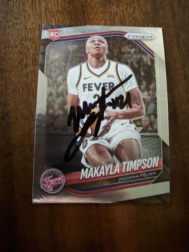 Signed Trading Card Car Indiana Fever Makayla KK Timpson Autographed