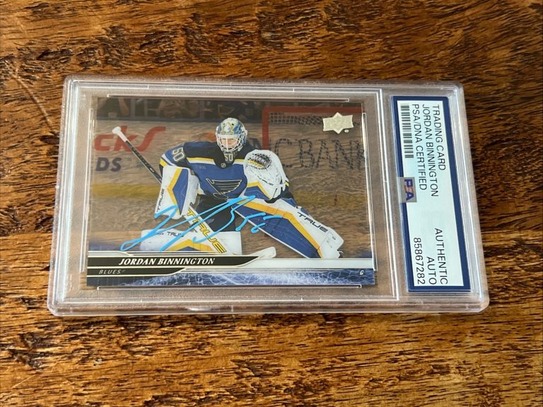 Jordan Binnington IP Signed Upper Deck Clear Card PSA DNA Slab Blues Autographed