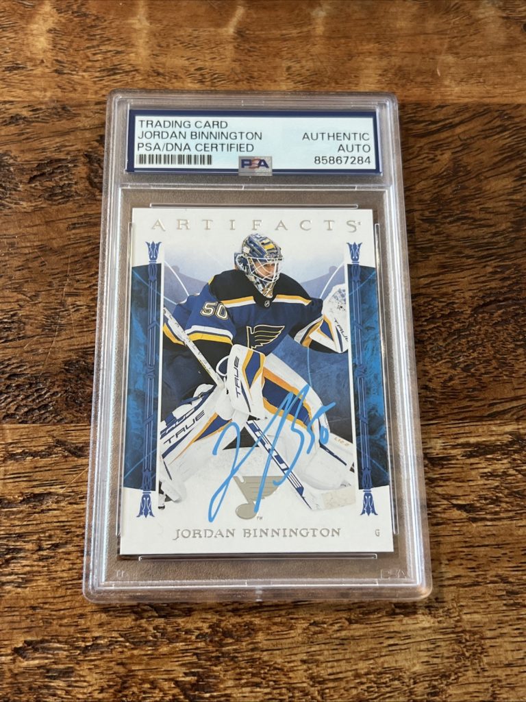 Jordan Binnington IP Signed Upper Deck Card PSA DNA Slab Blues Autographed