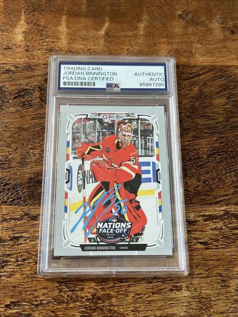 Jordan Binnington IP Signed O Pee Chee Card PSA DNA Slab Blues Autographed