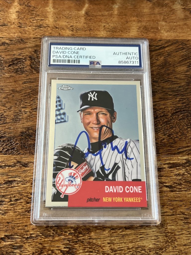 David Cone Signed Topps Chrome Card Psa Dna Coa Slab Autographed Yankees
