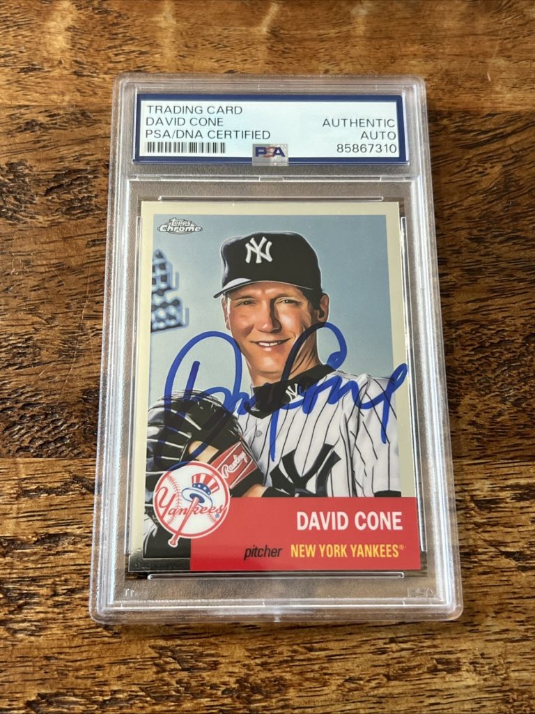 David Cone Signed Topps Chrome Card Psa Dna Coa Slab Autographed Yankees