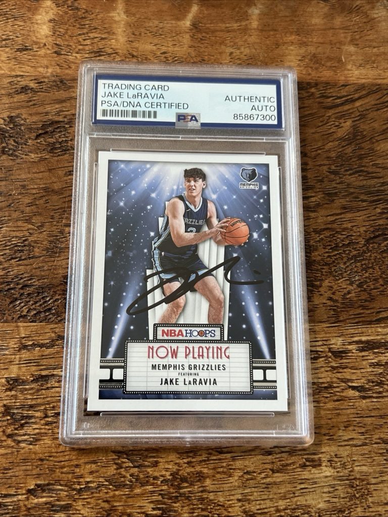 Jake LaRavia IP Signed NBA Hoops RC Card Psa Dna Coa Slab Autographed Grizzlies