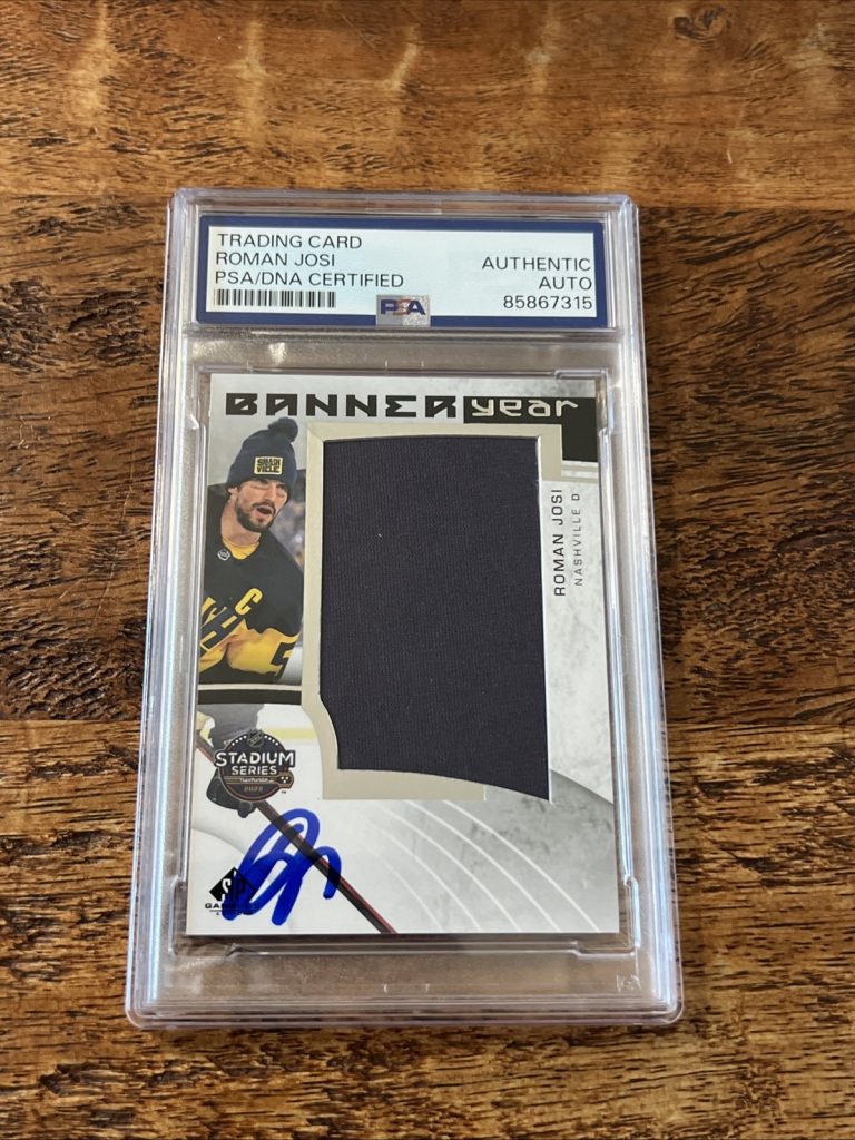 Roman Josi IP Signed SP Game Used Jersey Card Psa Dna Slab Autographed Predators