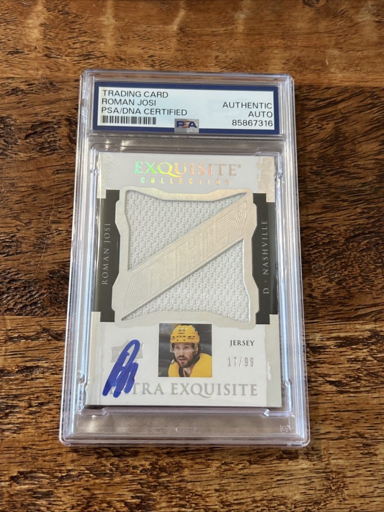 Roman Josi IP Signed Exquisite Jersey Card Psa Dna Slab Autographed Predators