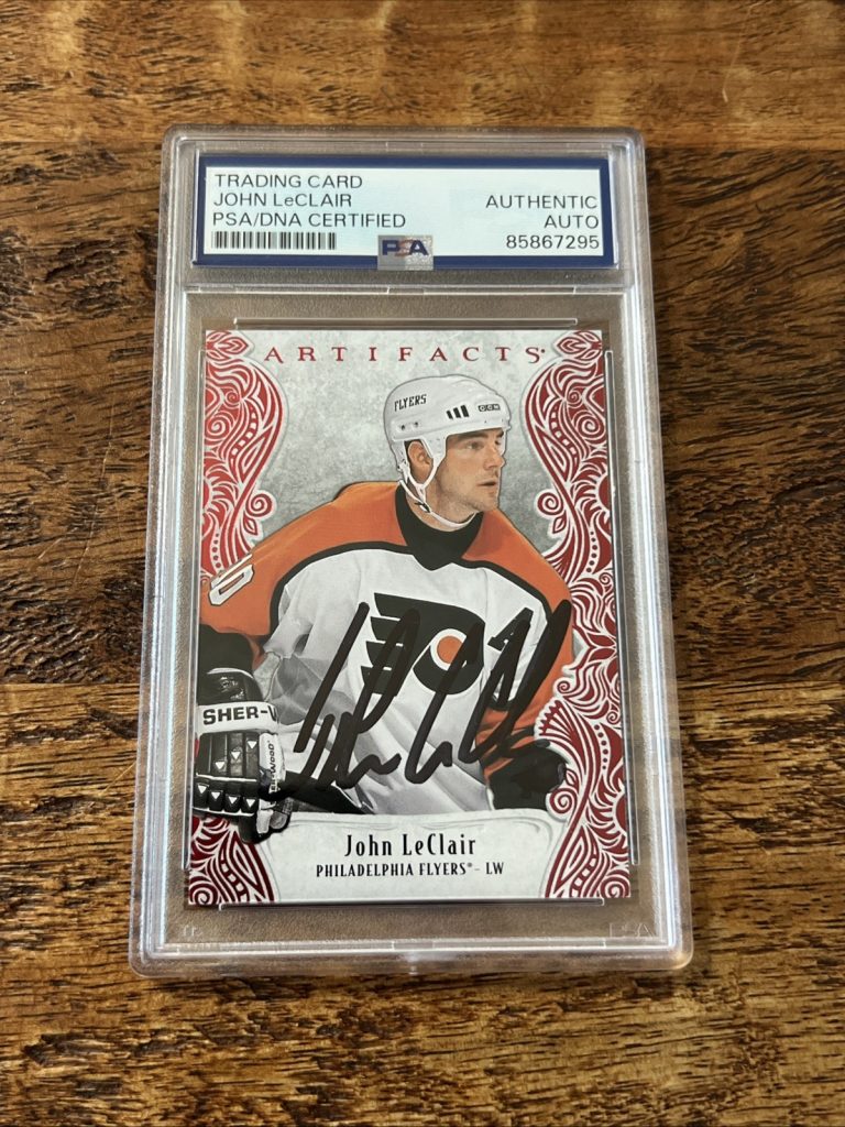 John LeClair IP Signed UD Artifacts Card PSA DNA Coa Slab Flyers Autographed
