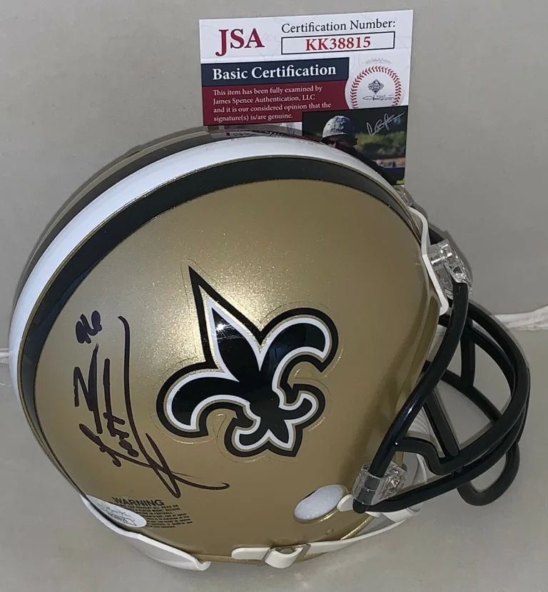 Alex Brown signed New Orleans Saints mini helmet autographed Exact Proof JSA