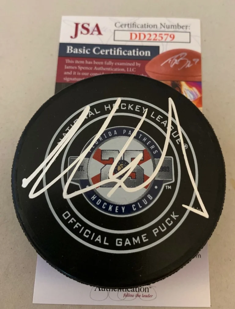 Aaron Ekblad signed Florida Panthers 25th Anniversary Official Game Puck JSA