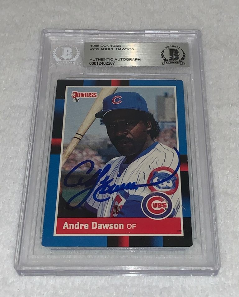 Andre Dawson Chicago Cubs signed 1988 Donruss Card BAS Beckett