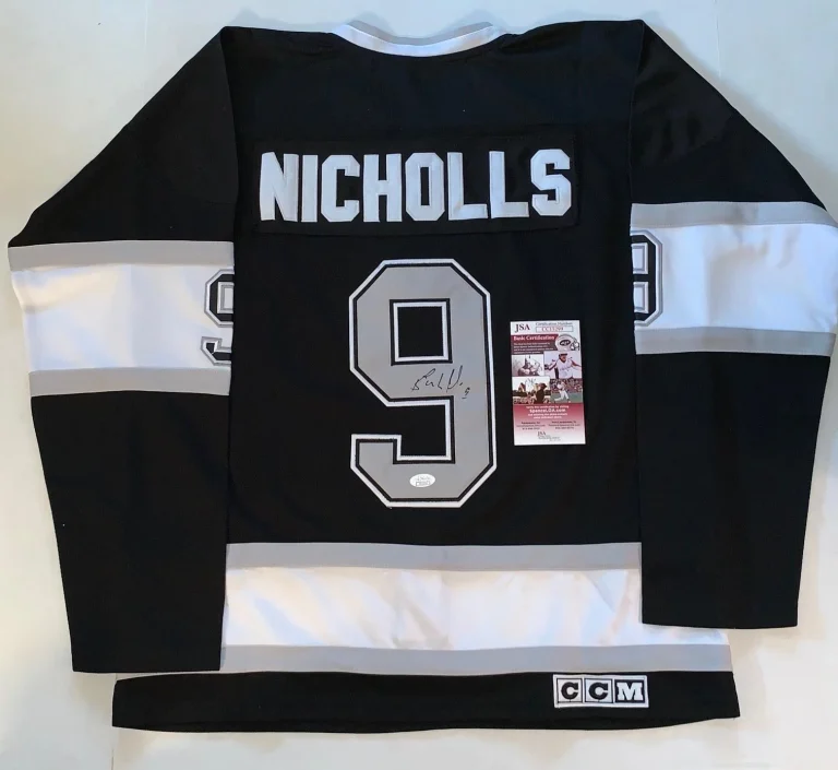 Bernie Nicholls signed Black Los Angeles Kings jersey autographed LA JSA