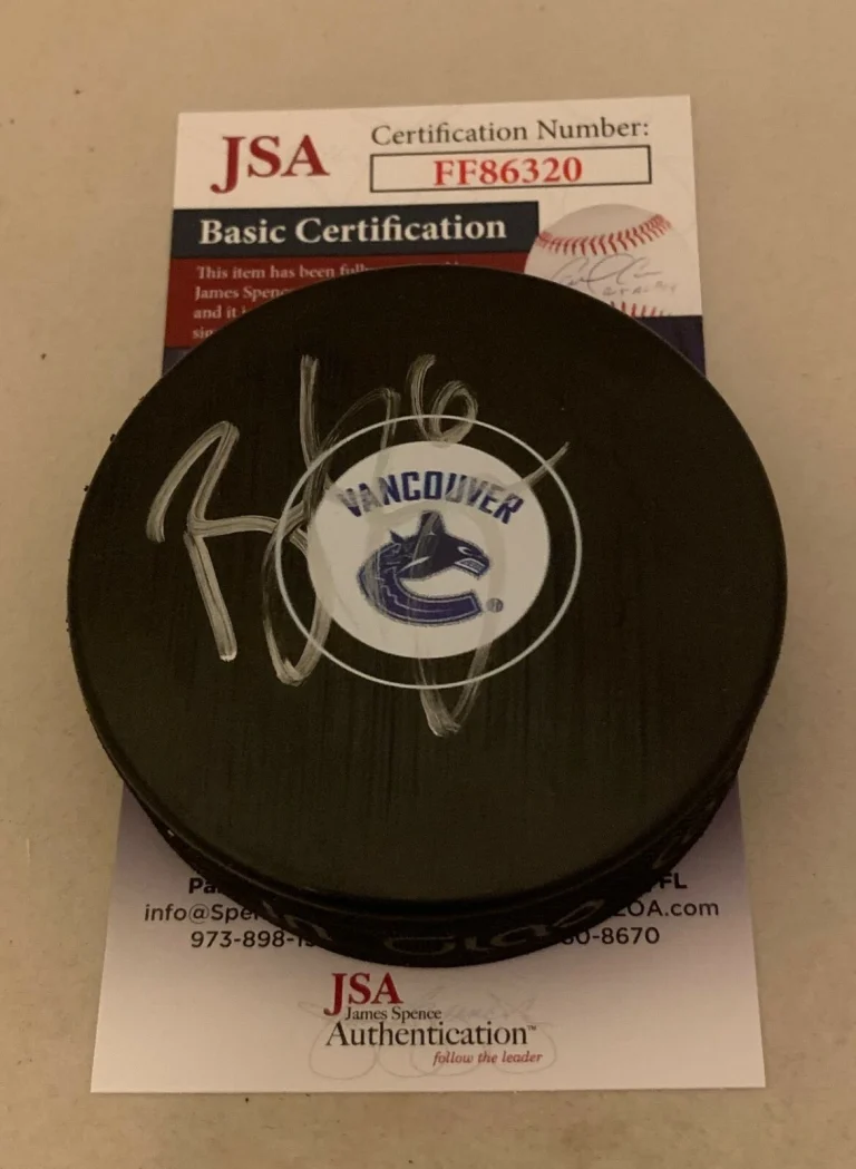 Brock Boeser signed Vancouver Canucks Puck autographed JSA