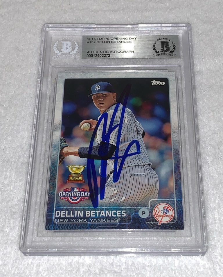 Dellin Betances New York Yankees signed 2015 Topps Opening Day Card BAS Beckett