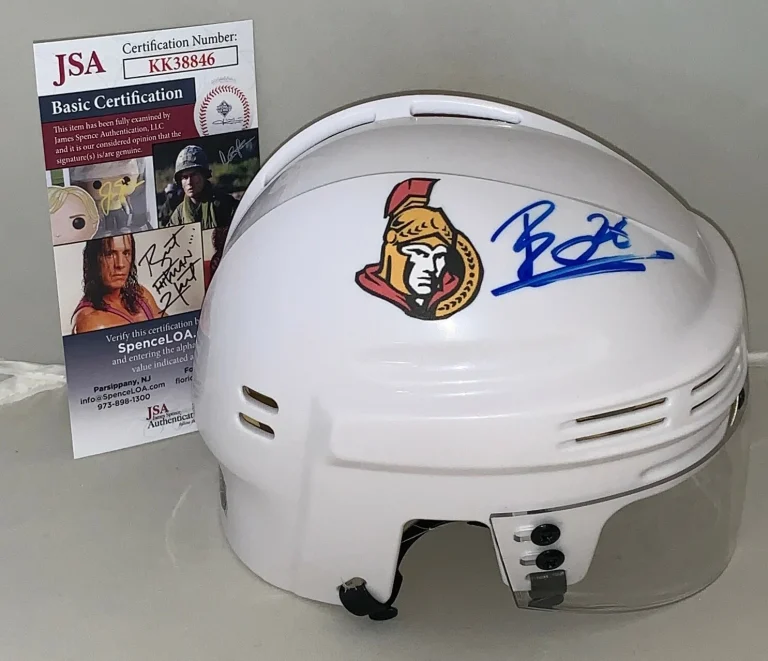 Erik Brannstrom signed Ottawa Senators mini helmet autographed JSA