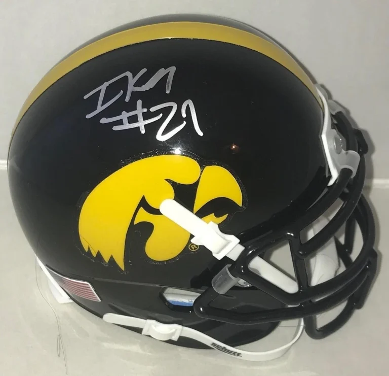 Ivory Kelly-Martin signed Iowa Hawkeyes mini helmet autographed Proof